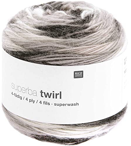Rico Design Superba Twirl | Sockenwolle 4fädig mit Farbverlauf | Sockengarn zum Stricken für zwei unterschiedliche Socken | 100g (01)