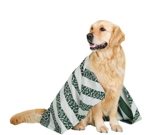 Dock & Bay Hundehandtuch - Besonders saugfähig und schnell trocknendes Handtuch mit Tragetasche - 100% recycelt - Bone Dry, Large (120x70cm, 47x27)