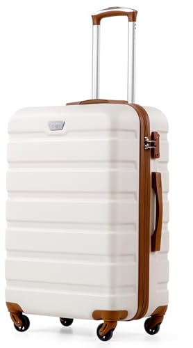 COOLIFE 24 Inch Medium Suitcase for Holiday Travel, ABS+PC, Lightweight | With 360° Spinner Wheels, YKK Zipper, Telescopic Handle, TSA Lock, Durable for checked luggage, Cruises, Studying Abroad