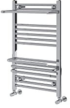Kindre Chrome Heated Bathroom Towel Rail Vertical Radiator Ladder Design With Hangers – 800mm x 500mm