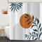 ASDCXZ Tenda da doccia 180 x 180 cm, stile bohémien, moderna, astratta, arte del sole, foglie bianche, per bagno, lavabile, in poliestere, impermeabile, tenda da doccia per vasca da bagno con 12 ganci