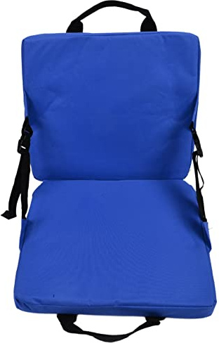 Fockety Klappstuhl Kissen, leichtes Oxford Tuch Stadion Sitzkissen mit Rückenlehne, tragbare Boot Kanu Kajak Sitz für Sportveranstaltungen Reisen Wandern Angeln Outdoor Camping Büro (Blau)