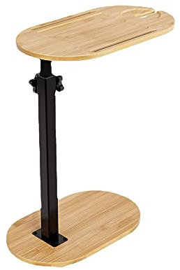 WANLIAN Badewannen-Caddy Tablett Bambusständer Badewannentablett für Badewanne mit Verstellbarer Höhe Badtisch Badezimmer Sideboard Wanne,