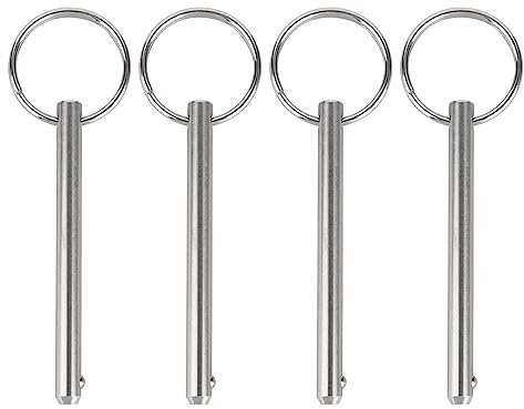 Grekywin Set di 4 perni a sgancio rapido, diametro 6,3 mm, lunghezza totale 76 mm, perno superiore Bimini, in acciaio inossidabile 316, accessori marini per tettoie per barche