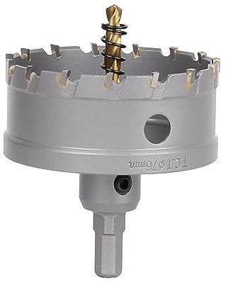 Vearter TCT Hole Saw, 76mm Carbide Bit with Pilot Drill, Cutter for Hard Metal, Stainless Steel, Mild Steel, Aluminium Alloy, Copper, Iron, Plastic and Fiberglass