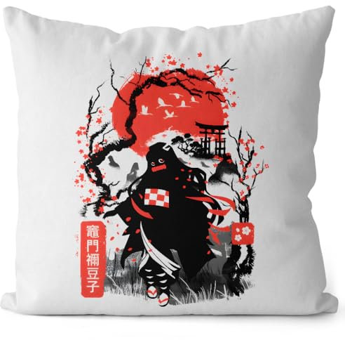 style3 Nezuko Cherry Blossom Kissen mit Füllung 40cm Baumwolle Demon Anime Japan Manga