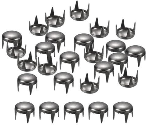sourcing map 200 Stück 6mm Schwarze runde Metallkrsämtlichenperlen Spike | Kuppelnieten Nagelkopfnieten Nieten Punk Rock DIY für Lederhandwerk Kleidungsgürtel Tasche Schuharmband Zubehör