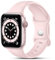 CeMiKa Compatible avec Apple Watch Bracelet 38mm 40mm 41mm 42mm 44mm 45mm 49mm, Bracelets en Silicone de Remplacement pour iWatch SE Series 9 8 7 6 5 4 3 2 1, 38mm/40mm/41mm-S/M, Rose Clair
