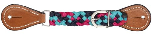 Tough 1 Mule Tape Spur Straps Navy/Teal/Raspberry