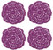 sourcing map Häkeldeckchen, 4 Stück, 10,2 cm – Untersetzer aus gewebtem Baumwollstoff, Spitze, rund, handgefertigt, Untersetzer mit Blumenmuster für Hochzeit, Party, Dekoration (Violett-Rot)