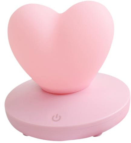 Angoily Herz berühren Licht Kinder Nacht Kinderzimmerlampe für Babys USB-Herzlampe Schreibtischlampe Nachttischlampen herz nachttischlampe Herzlicht LED Nachtlicht Lichter Kieselgel Rosa