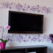 COVPAW Wandtattoo 2x Lila Blumen Rebe Wohnzimmer Schmetterlingen Wandaufkleber Schlafzimmer Wandsticker Kinderzimmer Küche Büro Wanddekoration (Lila BLumen)