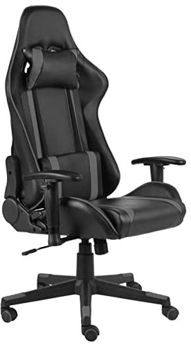 ZEYUAN Silla Gaming giratoria, Silla Escritorio, Silla Gamer, Silla Oficina, Silla Ordenador, Silla Estudio, Silla Despacho, PVC Gris