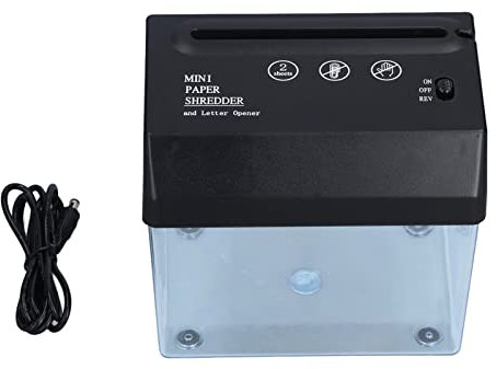 Dekaim Elektrischer Aktenvernichter Mini Aktenvernichter USB A6, Metallmesser, Verschleißfest, Tragbarer Elektrischer Aktenvernichter, Platzsparend