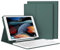 GKABXY Keyboard Case for iPad 9th/8th/7th Generation 10.2 inch 2021/2020/2019, Soft TPU Back Cover with Pen Holder, Magnetically Detachable Wireless Bluetooth Keyboard, Auto Wake/Sleep, Dark Green