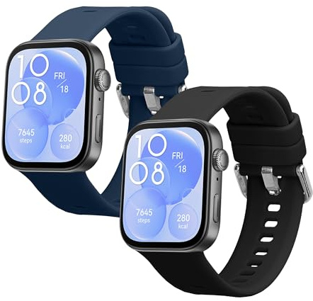 kwmobile Silikon Uhrenarmband für Huawei Watch Fit 3 / Fit 4 Armband - Ersatzarmband für Fitnesstracker - Wechselarmband Smartwatch