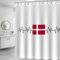 Yelolyio Dänemark-Flagge, Herzschlag-Duschvorhang, Dänemark, 183 x 190 cm, Badvorhang mit Haken, wasserdichte Badewannen, lustige Badezimmer-Dekoration, moderne Badezimmer-Duschvorhang-Sets