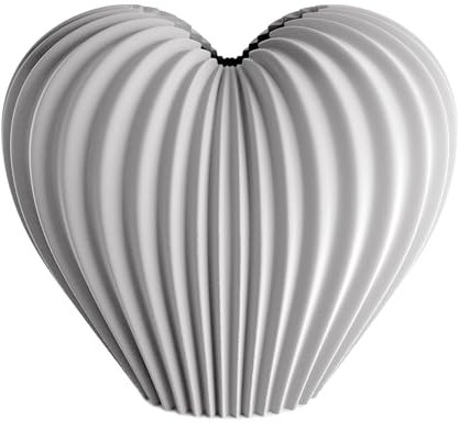 KOMODEKO | Verona Herz Vase Weiß – Blumenvase für frische & getrocknete Blumen – Dekorative Vase mit herausnehmbarem Wassereinsatz - Moderne 3D-gedruckte Designer Deko aus Biokunststoff