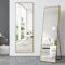Vlsrka 160x50cm Miroir sur Pied Or, Grand Miroir Pleine Longueur, Long Miroir au Sol Rectangle, Miroir Mural avec Cadre Aluminium, Miroir Debout Chambre à Coucher Salon, Miroir Muraux Moderne, Or