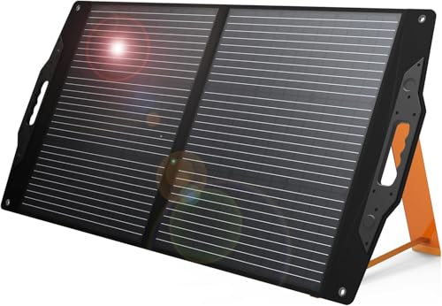 FlexSolar 100W Portable Solar Panel,Foldable Solar Charger with USB/Type-C/DC Port,Compatible with Phones/Laptop/Power Station for Camping,Hiking,RV,Off-Grid Home