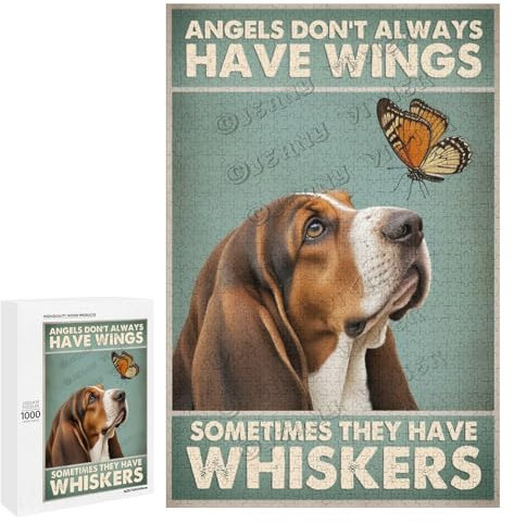 1000 Piece Jigsaw Puzzle for Adults - Wood Puzzles - Basset Hound Dog Theme - A Delightful Puzzle Experience