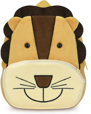 Aomig Plüsch Rucksack Kindergartenrucksack Kleinkind Rucksack Kindergarten Schultasche für Jungen Mädchen Kinder Tierischer Kinderrucksack Tier Cartoon Mini Tasche Kinder Rucksack für 2-6 Jahre (Löwe)