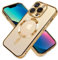 KK KENIK Case For iphone 13 Pro Max,Shockproof Luxury Magnetic Wireless Charging Case With Lens Glass,Clear Plating Silicone Soft For iphone 13 Pro Max Phone Cover (Gold)