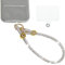 Ysnzaq Cordon de Téléphone Universelle avec Strass Scintillants et Patchs pour Téléphone, Bling Glitter Chaîne de Téléphone Portable, Pendentif Court, Porte Clé pour Femmes-SZSL Silver
