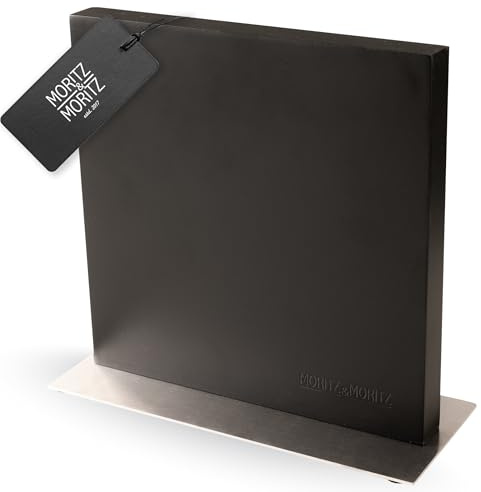 Moritz & Moritz Bloque magnético para cuchillos magnético con agarre fuerte, soporte para cuchillos para cocina, moderno y ahorra espacio, bloque para cuchillos sin cuchillos, color negro