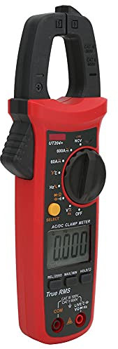 UT204+ Handheld Clamp, UT204 Digital Meter Auto Range Multimeter True RMS Multi Testers AC DC Voltage Current Capacitance Tester AC T with Amp Volt Ohm Diode