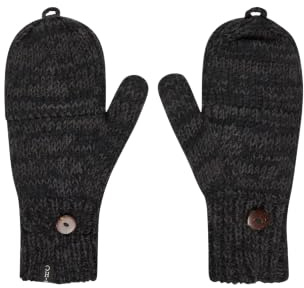 THC Klapphandschuhe 809 anthrazit | Schafwolle | Strickhandschuhe | Schafwoll-Handschuhe | Woll-Handschuhe | Schafwollfäustlinge | Schafwollhandschuhe (anthrazit, L)