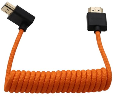 HangTon HDMI 8K 4K ProRes Kabel für ATOMOS Ninja V Shinobi Monitor, Kamera Sony FX3 A7Siii, Canon Lumix Nikon, BMPCC6K, FEELWORLD Portkeys SmallHD, nach unten abgewinkelt, geflochten gewickelt