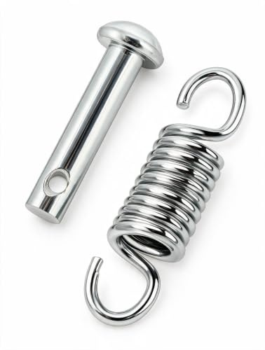Hemoton - Resorte de suspensión para sillón colgante y hamaca, kit de gancho y pasador resistente para columpio exterior, soporte robusto para silla de huevo y columpio