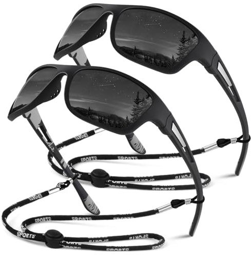 Sunier Polarisiert Sonnenbrille Herren Damen,Sport Brille UV400 Schutz | Anti Glare, Ultraleicht Langlebig Rahmen, Verspiegelt Linse, Fahrradbrille, Angeln, Fahren, Laufbrille, Radfahrbrille