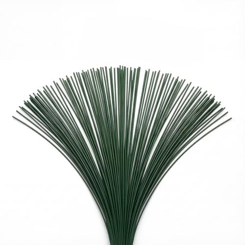 Blumendraht 100 Stück 2mm x 30cm | Grüner Blumendraht, 2mm x 30cm, 100 Stück, flexibel, ideal für Blumenstiele, Basteln, Floristen und Arrangements.