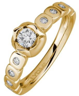 Lyomi Damen Ring 585/- Gold Glänzend Diamant Lab Grown gelb 0,41ct. 067370169-1