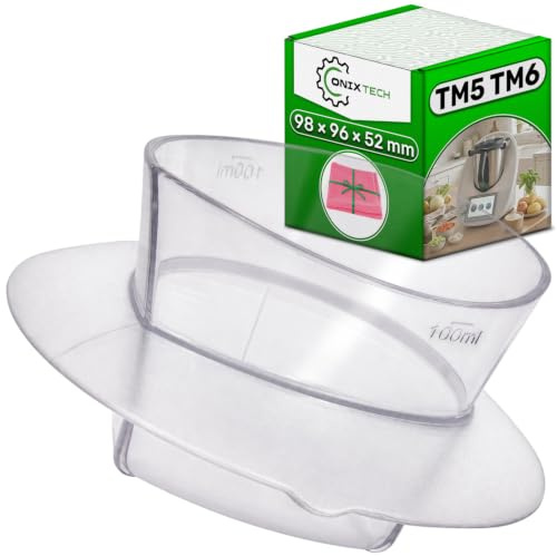ONIX TECH Tappo per Bimby TM6 TM5 100 ml 98x96x52 mm per Vorwerk Robot da Cucina - Include Panno Microfibra
