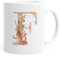 Autiga Buchstaben-Tasse F Tasse mit Buchstabe Alphabet Monogramm Watercolor gezeichnet Kaffeetasse weiß Unisize