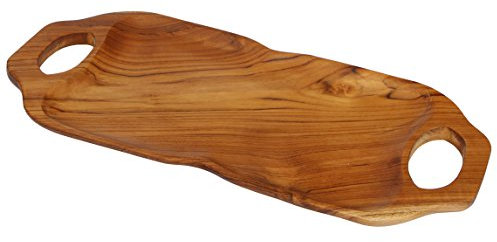 Schönes 45 cm Holz Tablett Teakholz Deko Bali Teak 10
