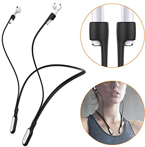 HALLEAST Silicone Strap Compatible with Apple Airpods Pro 2,3,Pro,2 & 1 Anti-Lost Neck Strap Sport Neckband holder Running Wire Cable Cord Connector,Night Glow