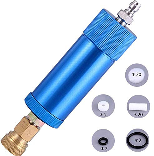 Creation Core High Pressure PCP Hand Pump Air Filter Water-Oil Sparator with Female and Male Quick Connect for High Pressure Air Compressor Pump 30Mpa Blue