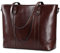 S-ZONE 15,6 Sac en Cuir pour Ordinateur Portable pour Femmes Sac à Bandoulière Grand Fourre-tout de Travail avec Compartiment Rembourré