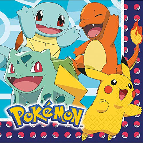 Amscan Child Pokemon Luncheon Napkins, 9904820