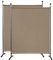 QUICK STAR 2 Stück Paravent 150 x 190 cm Stoff Raumteiler Groß Garten Stellwand Trennwand Balkon Sichtschutz Beige