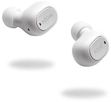 Boompods Boombuds Go True Wireless - I migliori auricolari sportivi Bluetooth, con custodia di ricarica magnetica portatile, resistenti all'acqua e al sudore IPX4, Instant Connect TWS (bianco)