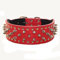 haoyueer Collar de piel sintética con tachuelas para perros medianos y grandes, pitbull, mastín, matón, boxeador (L, rojo)
