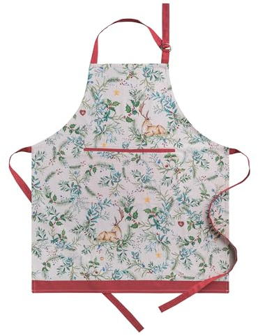 Maison d'Hermine Schürze, 100% Baumwolle (70 cm x 85 cm) | Verstellbarer Nackenriemen, Clothapron mit Mitteltasche und langen Bändern für Damen, Herren