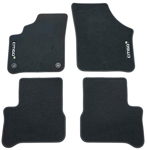 Skoda 1ST061404BB Fußmatten Stoffmatten 4X Textilfußmatten Premium Velours, schwarz, mit CITIGOe Schriftzug