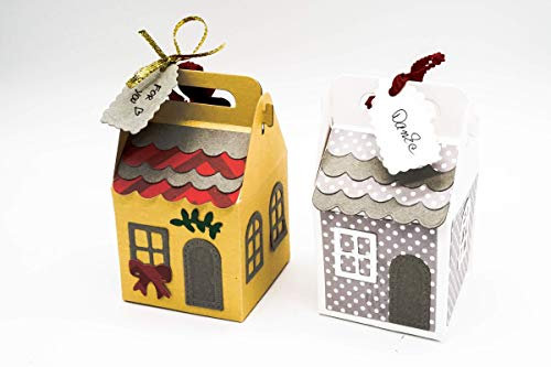 Stanzenshop Stanzschablone Bastelset für eine Schachtel mit winterlichen Motiven, Geschenkbox, Stanze Box, Stanzschablone Weihnachten, Haus, Weihnachtsstanzen