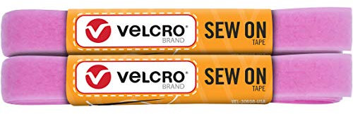 Velcro Brand - Nastro adesivo da cucire, 1,2 m x 3/4 cm, per tessuti, abbigliamento e artigianato, ricambio per bottoni a pressione, strisce tagliate a lunghezza, colore: rosa